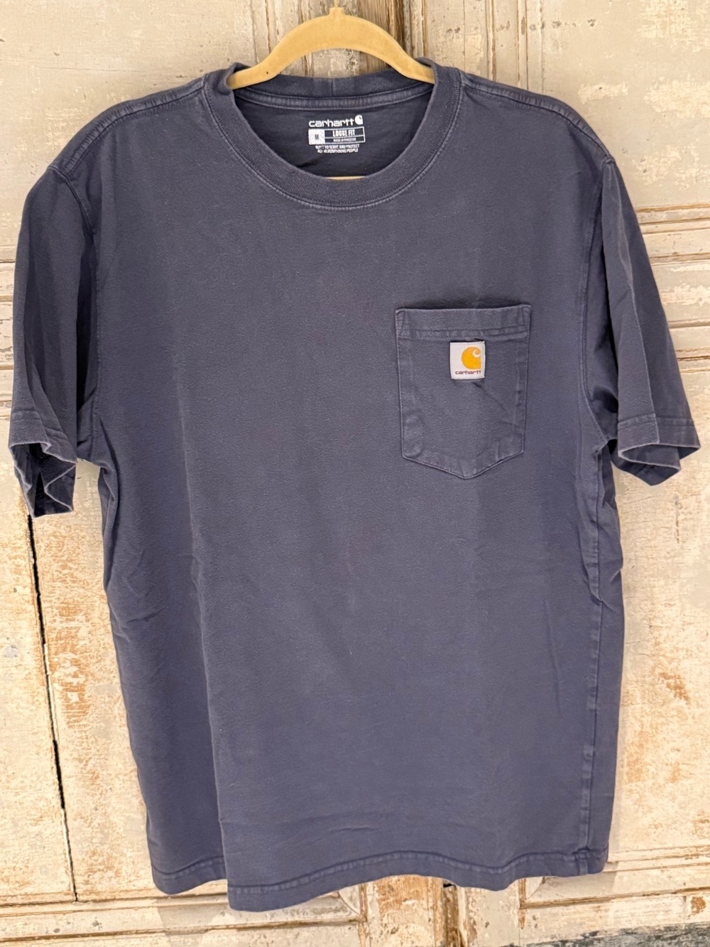 Carhartt Men's Short Sleeve Pocket T-Shirt in Blue/Grey